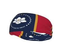 Bandeau de sport avec drapeau de l'État du Mississippi - En tissu éponge absorbant la transpiration