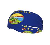 Bandeau de sport avec drapeau de l'État du Montana - En tissu éponge absorbant la transpiration