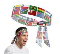 Bandeau de sport avec drapeau national - Respirant - Évacuation de la transpiration - Pour les fans de la coupe du monde de football (plusieurs pays)