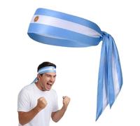 Bandeau de sport avec drapeau national - Respirant - Évacuation de la transpiration - Pour les fans de la coupe du monde de football (Argentine)
