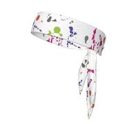 Bandeau de sport avec imprimé abstrait, éclaboussures de peinture - Réglable - Pour la course à pied, le tennis et les entraînements - Coupe douce