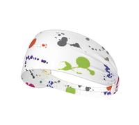 Bandeau de sport avec imprimé abstrait - Motif éclaboussures de peinture - Large - Unisexe - Style décontracté