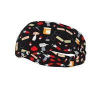 Bandeau de sport avec imprimé de médecine de dessin animé pour homme et femme, pour la course, le fitness, le yoga, le cyclisme, évacuation de la transpiration, antidérapant