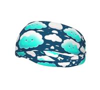 Bandeau de sport avec imprimé deux nuages timides pour homme et femme - Respirant, extensible pour gym, exercice, course à pied