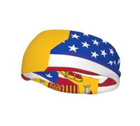 Bandeau de sport avec imprimé drapeau américain de l'Espagne - Bandeau élastique respirant pour la course à pied, le cyclisme, le yoga, la gym, unisexe