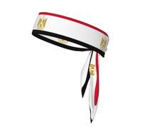Bandeau de sport avec imprimé drapeau égyptien - Réglable - Pour la course à pied, le tennis et les entraînements - Coupe douce