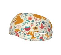 Bandeau de sport avec imprimé floral et animal mignon pour homme et femme, anti-transpiration, antidérapant, durable