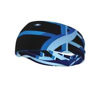 Bandeau de sport avec imprimé musique bleue pour homme et femme, évacuation de la transpiration, antidérapant, durable et durable