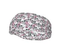 Bandeau de sport avec imprimé tête de mort florale pour homme et femme, pour la course, le fitness, le yoga, le cyclisme, évacuation de la transpiration, antidérapant