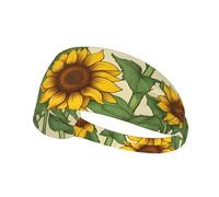 Bandeau de sport avec imprimé tournesol - Large - Unisexe - Style décontracté