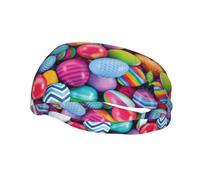 Bandeau de sport avec imprimé œufs de Pâques pour homme et femme, pour la course, le fitness, le yoga, le cyclisme, évacuation de la transpiration, antidérapant