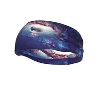Bandeau de sport avec imprimé univers abstrait pour homme et femme, pour la course, le fitness, le yoga, le cyclisme, évacuation de la transpiration, antidérapant