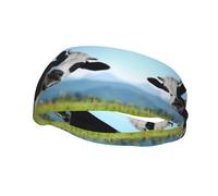 Bandeau de sport avec imprimé vache mignon pour homme et femme, pour la course, le fitness, le yoga, le cyclisme, évacuation de la transpiration, antidérapant