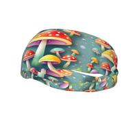 Bandeau de sport avec motif champignons colorés pour homme et femme, convient pour la course, le yoga, le fitness, le football