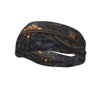 Bandeau de sport avec motif doré mystique unique, léger, pas tendu pour la course à pied, l'exercice en plein air
