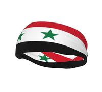 Bandeau de sport avec motif drapeau de la République arabe syrienne, léger, pas tendu pour la course à pied, l'exercice en plein air