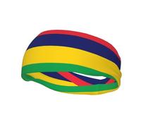 Bandeau de sport avec motif drapeau de l'île Maurice - Accessoire d'extérieur respirant - Quatre saisons