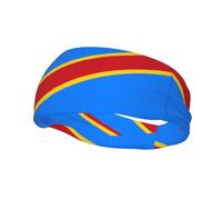 Bandeau de sport avec motif drapeau du Congo - Léger - Non tendu - Pour la course à pied et l'exercice en plein air