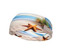 Bandeau de sport avec motif étoiles de mer et terres pour homme et femme, convient pour la course à pied, le yoga, le fitness, le football