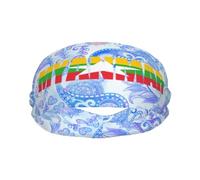 Bandeau de Sport avec Texte « Birmanie » et Drapeau du Myanmar pour Hommes et Femmes, Bandeau en Coton éponge évacuant l'humidité, idéal pour Le Yoga et Le Cyclisme.