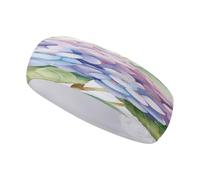 Bandeau de sport, bandeau de sueur, bandeau d'hortensia, imprimé aquarelle, bandeau élastique doux et tendance absorbant pour le yoga, l'entraînement, les voyages