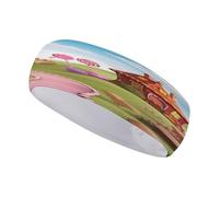 Bandeau de sport, bandeau de sueur, imprimé Candy Land, bandeau élastique doux et tendance absorbant pour le yoga, l'entraînement, les voyages