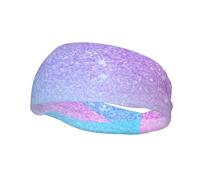Bandeau de Sport, Bandeaux Unisexes, Bandeau de Cheveux pour la Salle de Sport, Le Cyclisme, Le Tennis,Violet Rose Paillettes Ombre Bleu Dégradé