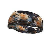 Bandeau de sport bohème avec motif lotus blanc pour homme et femme, convient pour la course, le yoga, le fitness, le football