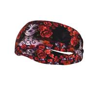 Bandeau de sport décoratif AEKGOHP Day of the Dead Sugar Roses Skull Printed - Extensible, respirant, doux, et anti-transpiration pour homme et femme