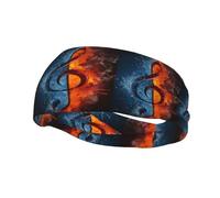 Bandeau de sport décoratif AEKGOHP Ice and Fire Musique Clé imprimée - Extensible, respirant, doux et évacuant la transpiration pour homme et femme