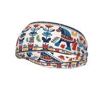 Bandeau de sport décoratif AEKGOHP suédois Dala Horse Folk imprimé - Extensible, respirant, doux et évacuant la transpiration pour homme et femme