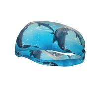 Bandeau de sport décoratif AEKGOHP Winter le dauphin imprimé - extensible, respirant, doux et évacuant la transpiration pour homme et femme