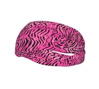 Bandeau de sport décoratif AEKGOHP zèbre tigre léopard rose imprimé - extensible, respirant, doux et évacuant la transpiration pour homme et femme