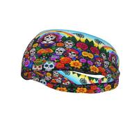 Bandeau de sport décoratif BROLEO Day of The Dead Picture - Bandeau extensible, respirant, doux et évacuant la transpiration pour homme et femme