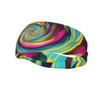 Bandeau de sport décoratif BROLEO en spirale illusion d'optique Gif Image - Bandeau extensible, respirant, doux et évacuant la transpiration pour homme et femme