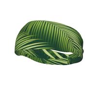 Bandeau de sport décoratif BROLEO Palmier Feuilles Vertes - Extensible, respirant, doux et évacuant la transpiration pour homme et femme