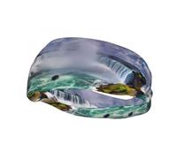 Bandeau de sport décoratif imprimé AEKGOHP Niagara Falls - Extensible, respirant, doux et évacuant la transpiration pour homme et femme