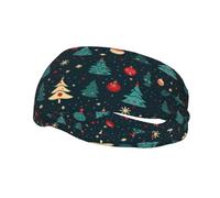 Bandeau de sport décoratif tendance avec imprimé HJFCZH Merry Christmas Day - Élastique évacuant l'humidité - Convient pour le cyclisme, le yoga, la course à pied