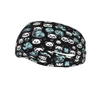 Bandeau de sport décoratif tendance avec visage de panda noir et blanc, respirant, doux et évacuant la transpiration, fabriqué en 100 % polyester