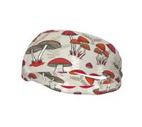 Bandeau de sport décoratif tendance et absorbant la transpiration avec motif champignons rouges, bonne élasticité, peut être utilisé en toutes saisons, aussi bien pour les hommes que les femmes. La