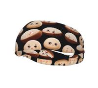 Bandeau de sport décoratif tendance HJFCZH Cartoon boules de riz gluant imprimé élastique évacuant l'humidité adapté pour le cyclisme, le yoga, la course à pied