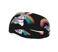 Bandeau de sport décoratif tendance HJFCZH Crossing the Rainbow Prints évacuant l'humidité élastique adapté pour le cyclisme, le yoga, la course à pied