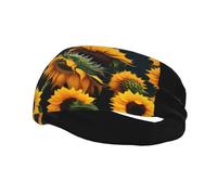 Bandeau de sport décoratif tendance QQOUPP Blessed to Be Called Tournesol Imprimé tournesol élastique évacuant l'humidité adapté pour le cyclisme, le yoga, la course à pied