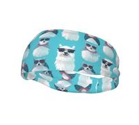 Bandeau de sport décoratif tendance QQOUPP en alpaga Avatar imprimé évacuant l'humidité élastique adapté pour le cyclisme, le yoga, la course à pied