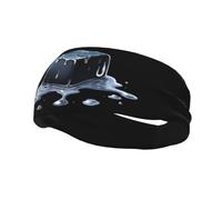 Bandeau de sport décoratif tendance QQOUPP noir fondant motif cube de glace imprimé évacuant l'humidité élastique adapté pour le cyclisme, le yoga, la course à pied