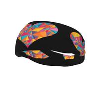 Bandeau de sport décoratif tendance WHJSSF coloré fragments d'amour motif élastique évacuant l'humidité adapté pour le cyclisme, le yoga, la course à pied