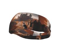 Bandeau de sport décoratif tendance WHJSSF Dogs in the Fall Impression évacuant l'humidité élastique adapté pour le cyclisme, le yoga, la course à pied