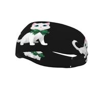 Bandeau de sport décoratif tendance WHJSSF élégant et digne motif chaton élastique évacuant l'humidité adapté pour le cyclisme, le yoga, la course à pied