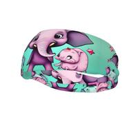 Bandeau de sport décoratif tendance WHJSSF Elephant et Piggie Picture évacuant l'humidité élastique adapté pour le cyclisme, le yoga, la course à pied