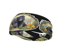 Bandeau de sport décoratif tendance WHJSSF Gorilla Forest Picture évacuant l'humidité élastique adapté pour le cyclisme, le yoga, la course à pied